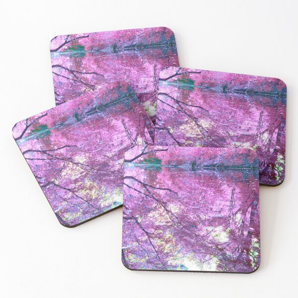 Item preview, Fantasy Nature Scene with Pink and Purples flowers Reflecting in the Water designed and sold by Zen  Goat.