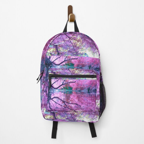 Item preview, Fantasy Nature Scene with Pink and Purples flowers Reflecting in the Water designed and sold by Zen Goat.