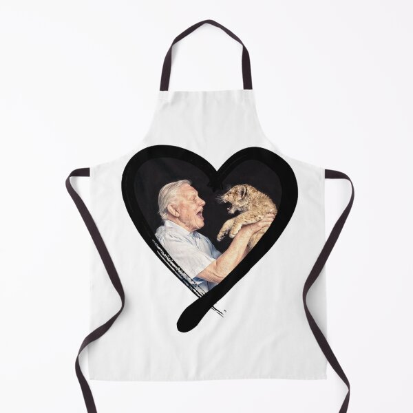 Item preview, David Attenborough - National treasure and natural historian - with cute cub in a heart designed and sold by LuckyLlamas.