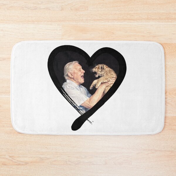 Item preview, David Attenborough - National treasure and natural historian - with cute cub in a heart designed and sold by LuckyLlamas.