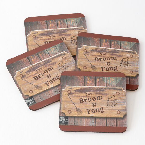 Item preview, The Broom & Fang Wooden Sign Pub Logo! designed and sold by The Midnight Market.