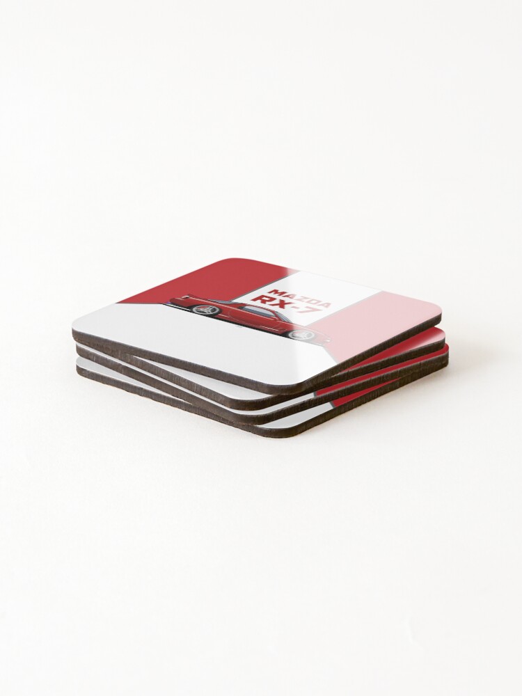 Thumbnail 4 of 5, Coasters (Set of 4), Mazda RX7 red designed and sold by Keyur44.