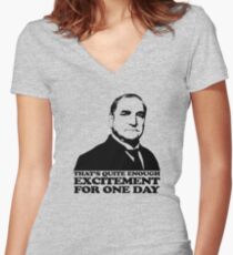 Downton Abbey Carson Excitement Tshirt Women's Fitted V-Neck T-Shirt