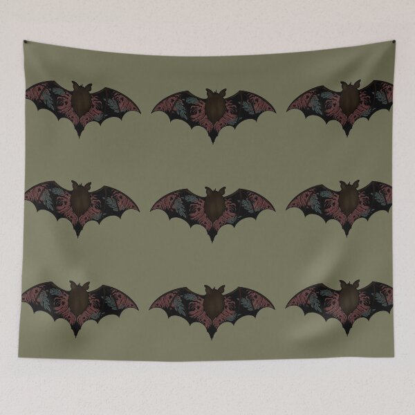 Item preview, Halloween bat and chrysanthemums designed and sold by BV-creas.