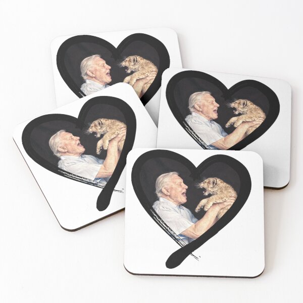 Item preview, David Attenborough - National treasure and natural historian - with cute cub in a heart designed and sold by LuckyLlamas.