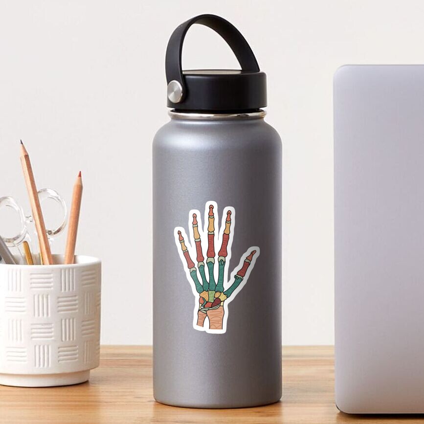 Hand Bones Labeled Sticker