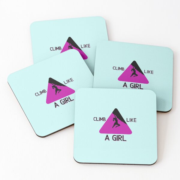 Item preview, 'Climb Like a Girl' pink design designed and sold by Crimp Merch.
