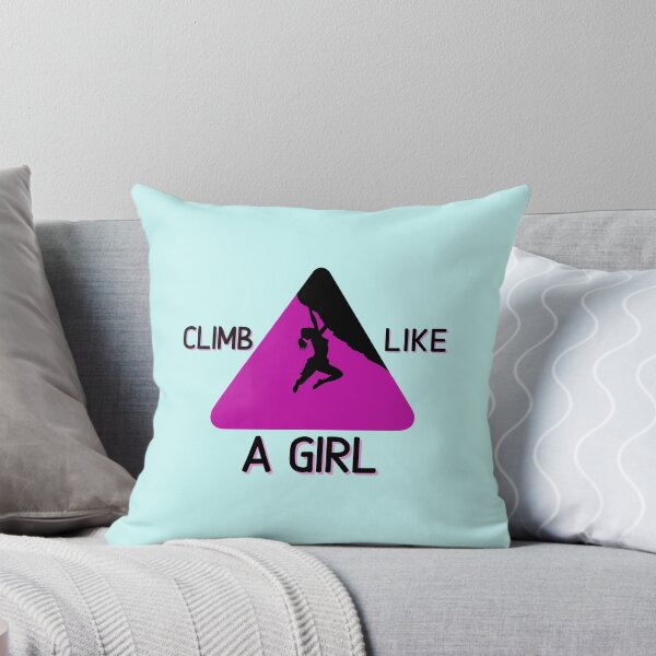 Item preview, 'Climb Like a Girl' pink design designed and sold by Crimp Merch.