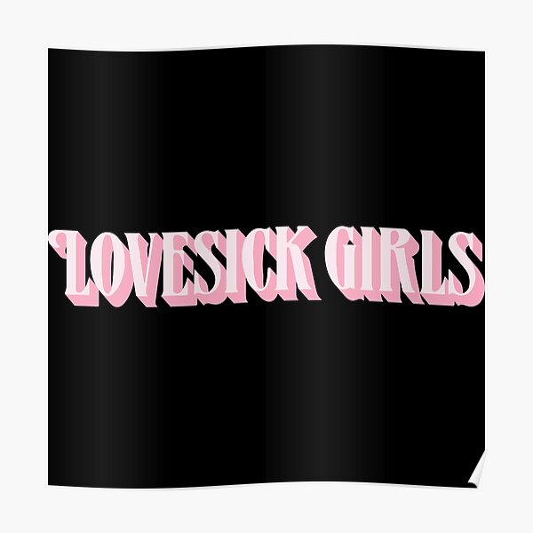 Blackpink Lovesick Girls pink typography Póster