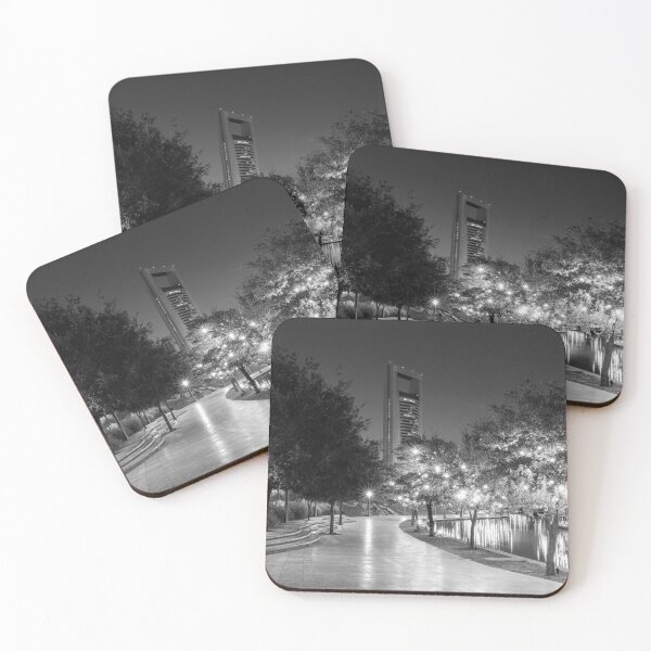 Item preview, The Monterrey, Mexico River Walk at Dawn in black and white designed and sold by Hochmann.