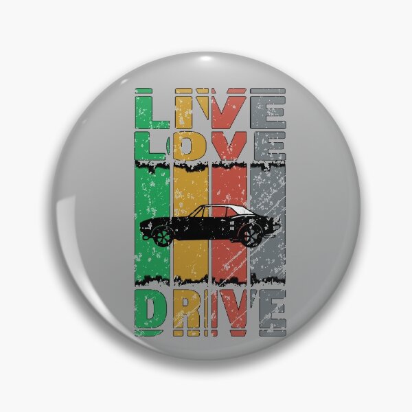 Artikelvorschau, Live Love Drive - Klassischer FireBird - Tolles Geschenk für den klassischen Autoliebhaber - Retro-Farben & Schriftzug & Schwarzes Logo-Design - Distressed Look entworfen und verkauft von Richard529.