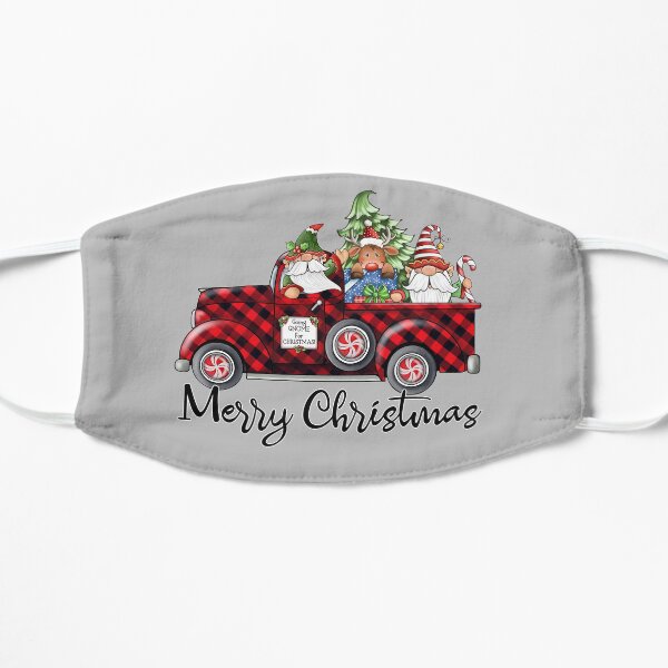 Christmas Gnome in Buffalo Plaid Pick-Up Truck Flat Mask
