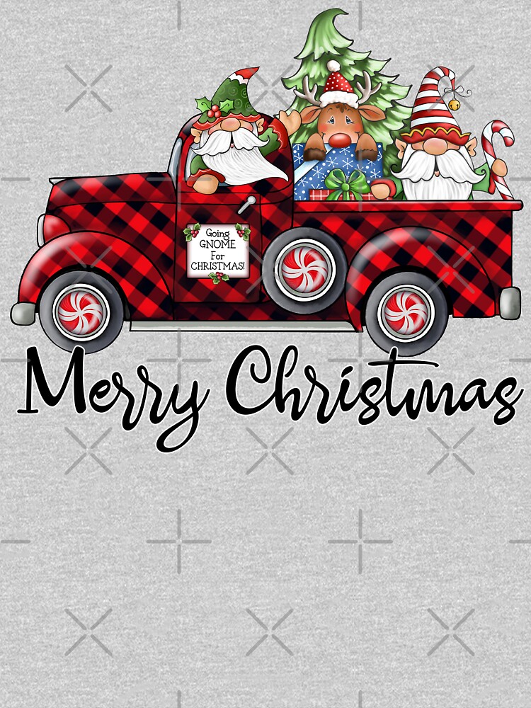 Discover  Christmas Gnome in Buffalo Plaid Pick-Up Truck Classic T-Shirt