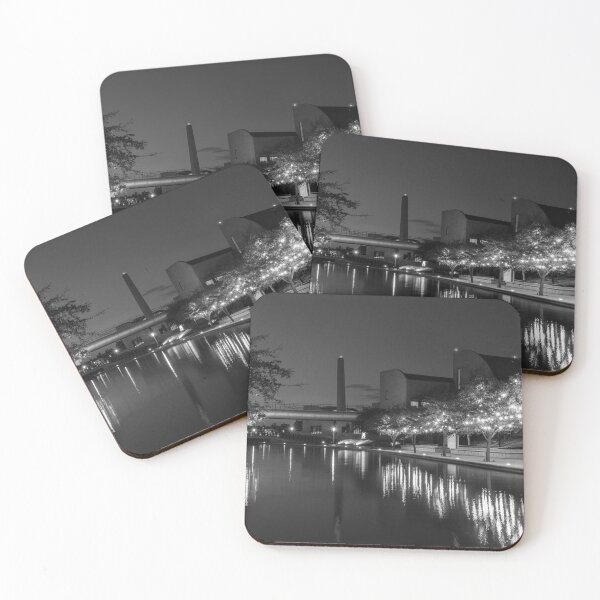 Item preview, The Monterrey, Mexico River Walk at Dawn in black and white designed and sold by Hochmann.