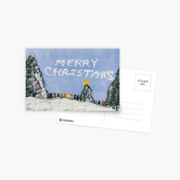 Merry Christmas with 12 cats Postcard