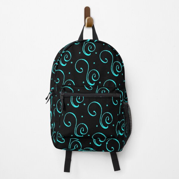 Item preview, Teal Flourishes on Black Background designed and sold by Darcy777.