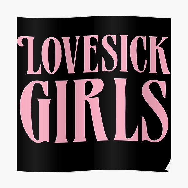 Blackpink Lovesick Girls pink big typography Póster