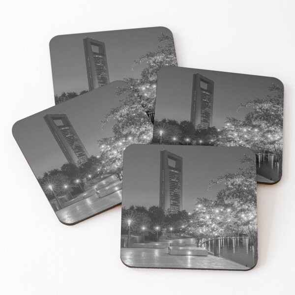 Item preview, The Monterrey, Mexico River Walk at Dawn in black and white designed and sold by Hochmann.