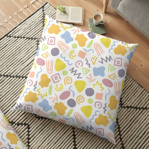 Multi-colored Doodles Floor Pillow