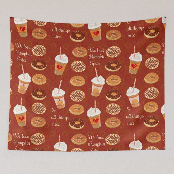Item preview, Pumpkin spice latte and pumpkin spice doughnuts designed and sold by MagentaRose.