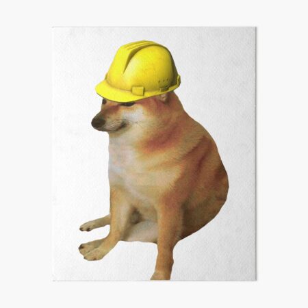 Lámina rígida «Cheems de construcción» de SciathDe | Redbubble