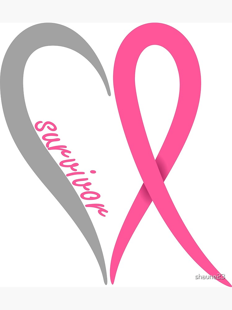 Breast cancer survivor heart and ribbon