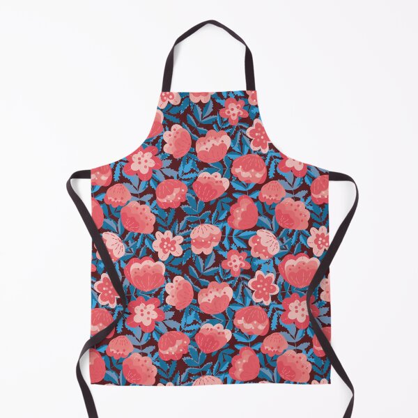 Item preview, pink and blue floral pattern designed and sold by rysunki-malunki.