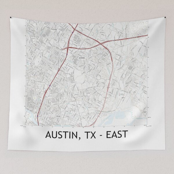 Item preview, Austin, TX - EAST Topographical Map Clean designed and sold by PGHPhotoCo.