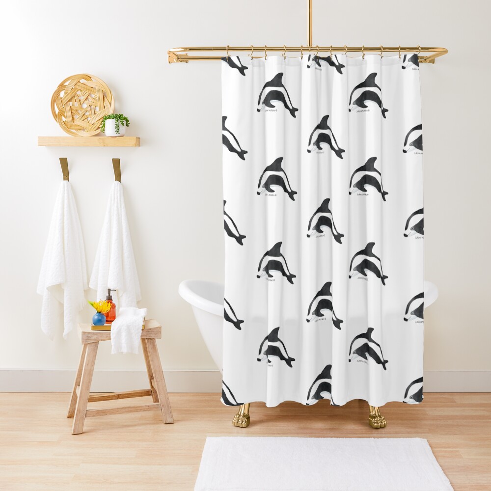 Hourglass Dolphin Shower Curtain