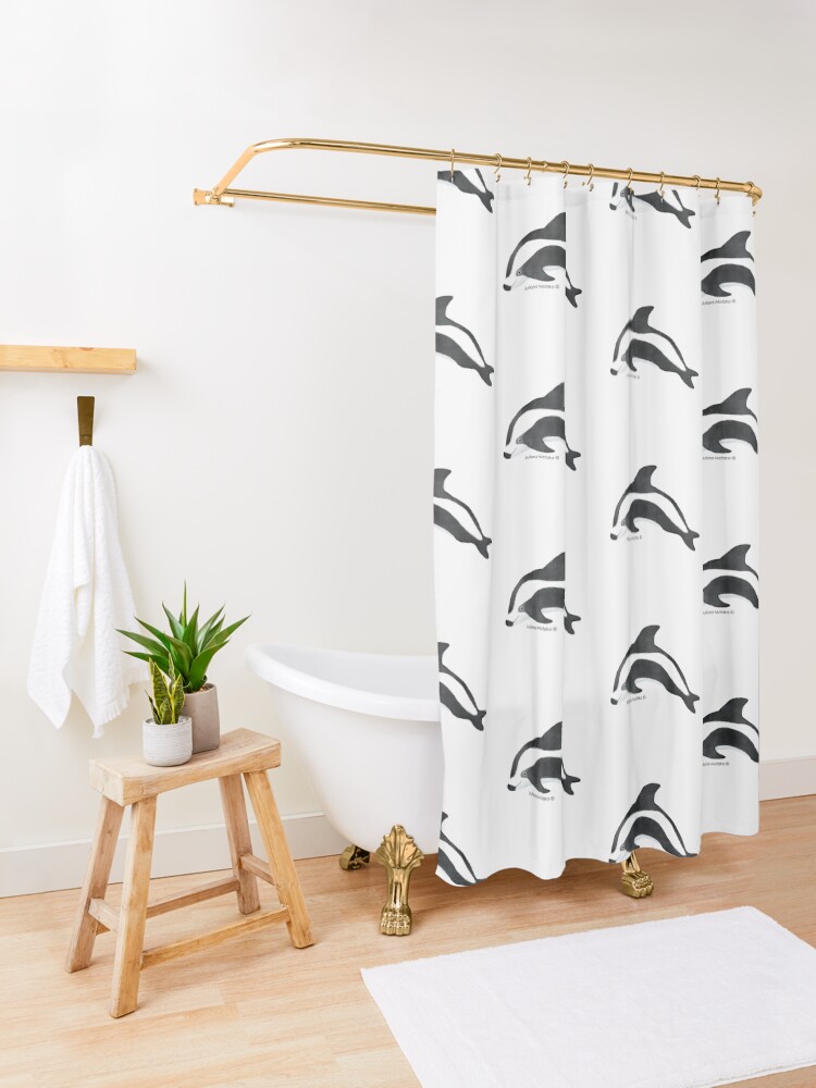 Alternate view of Hourglass Dolphin Shower Curtain