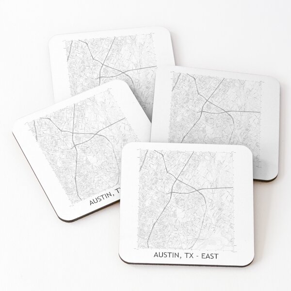 Item preview, Austin, TX - EAST Topographical Map Black and White designed and sold by PGHPhotoCo.