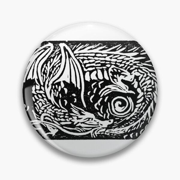 Item preview, Dragon Linoprint designed and sold by FlutterKatArts.