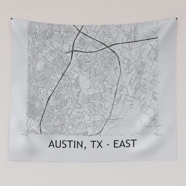 Artikelvorschau, Austin, TX - OST Topografische Karte Grau entworfen und verkauft von PGHPhotoCo.