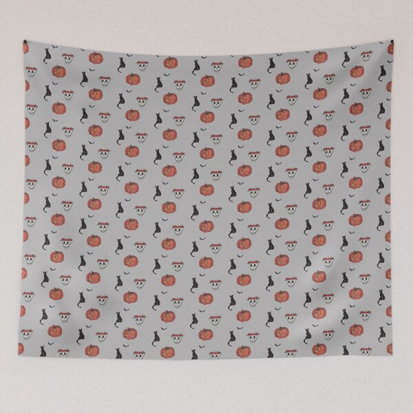 Item preview, Happy Halloween! Cat and Bat, Pumpkin and skull! designed and sold by IIIcrows.