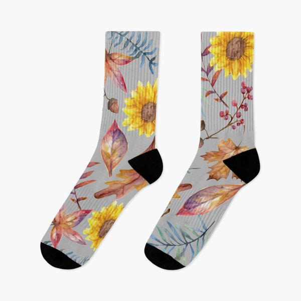 Item preview, Fall Leaves and Sunflower Pattern Windblown Watercolor Style designed and sold by Cymphonyskar.