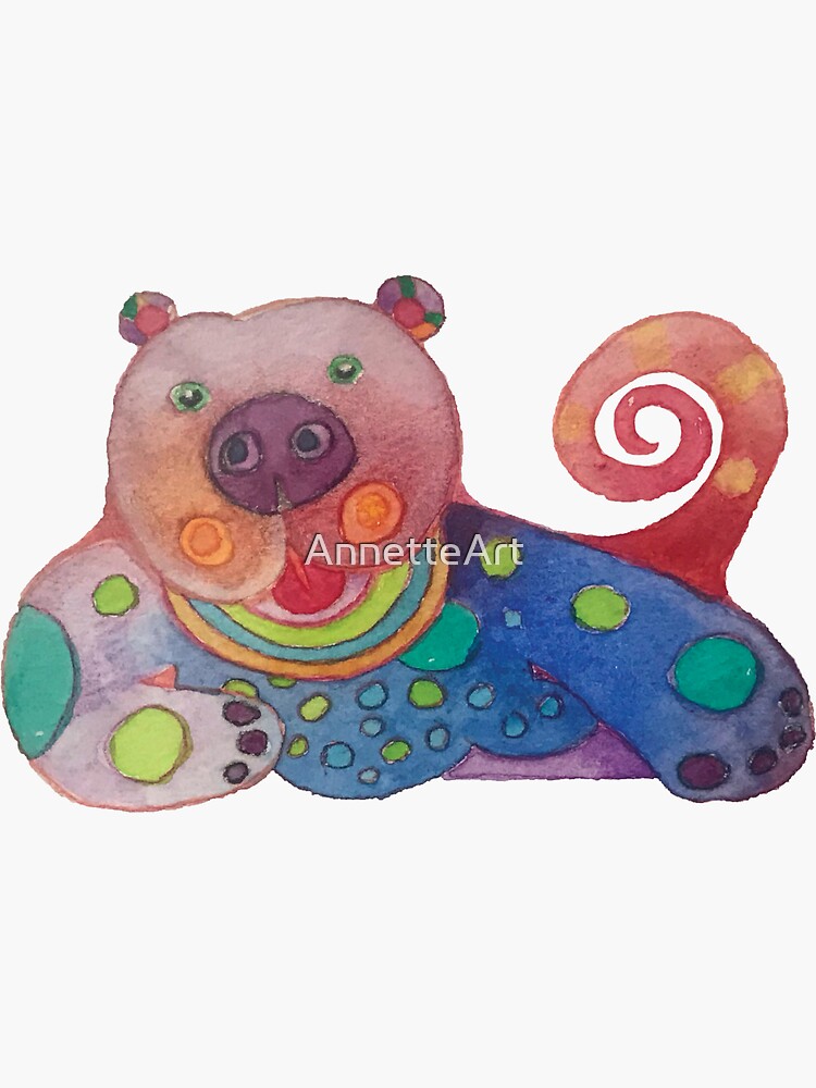 Thumbnail 3 of 3, Sticker, Bear Dog, Bearlie designed and sold by AnnetteArt.
