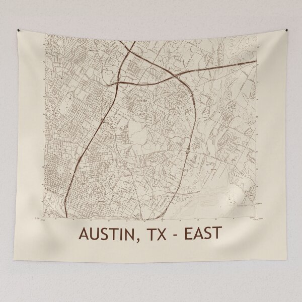 Artikelvorschau, Austin, TX - EAST Topographische Karte Vintage entworfen und verkauft von PGHPhotoCo.