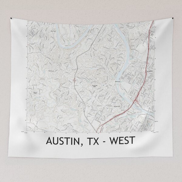 Item preview, Austin, TX - WEST Topographical Map Clean designed and sold by PGHPhotoCo.