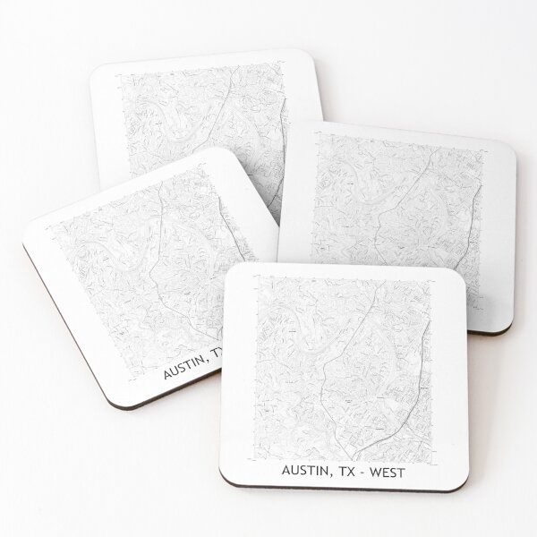 Item preview, Austin, TX - WEST Topographical Map Black and White designed and sold by PGHPhotoCo.