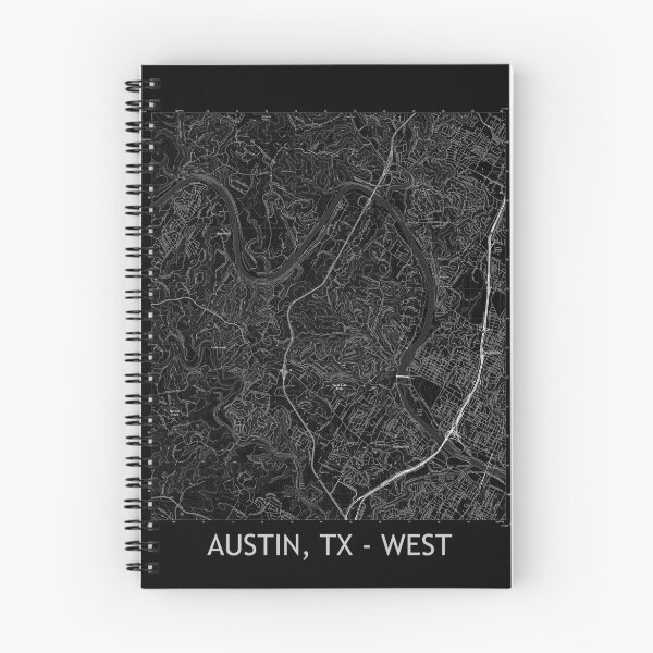 Item preview, Austin, TX - Mapa topográfico OESTE negro designed and sold by PGHPhotoCo.