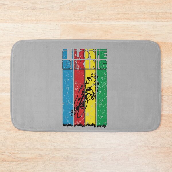 Item preview, I Love Biking - Road Biking - Cycling Colors - Great Gift For Bikers - Multi Color & Black Logo Design - Distressed Look designed and sold by Richard529.