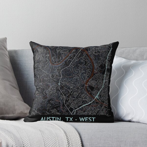 Item preview, Austin, TX - WEST Topographical Map Dark designed and sold by PGHPhotoCo.