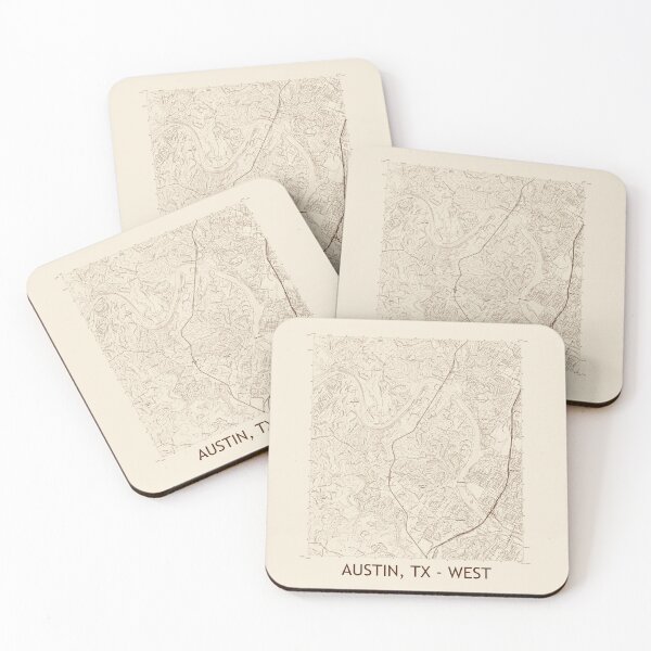 Item preview, Austin, TX - WEST Topographical Map Vintage designed and sold by PGHPhotoCo.