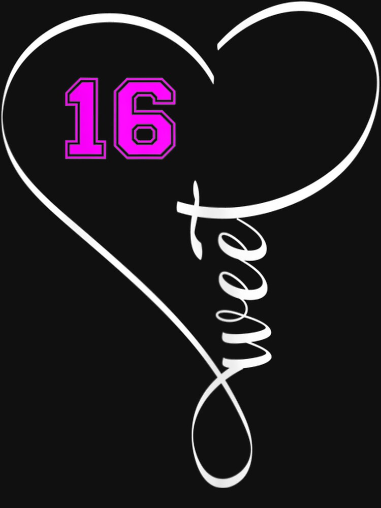 Womens Sweet Sixteen Birthday Shirt For Teenager Heart Girls Womens Sweet Sixteen Birthday Shirt For Teenager Heart Girls