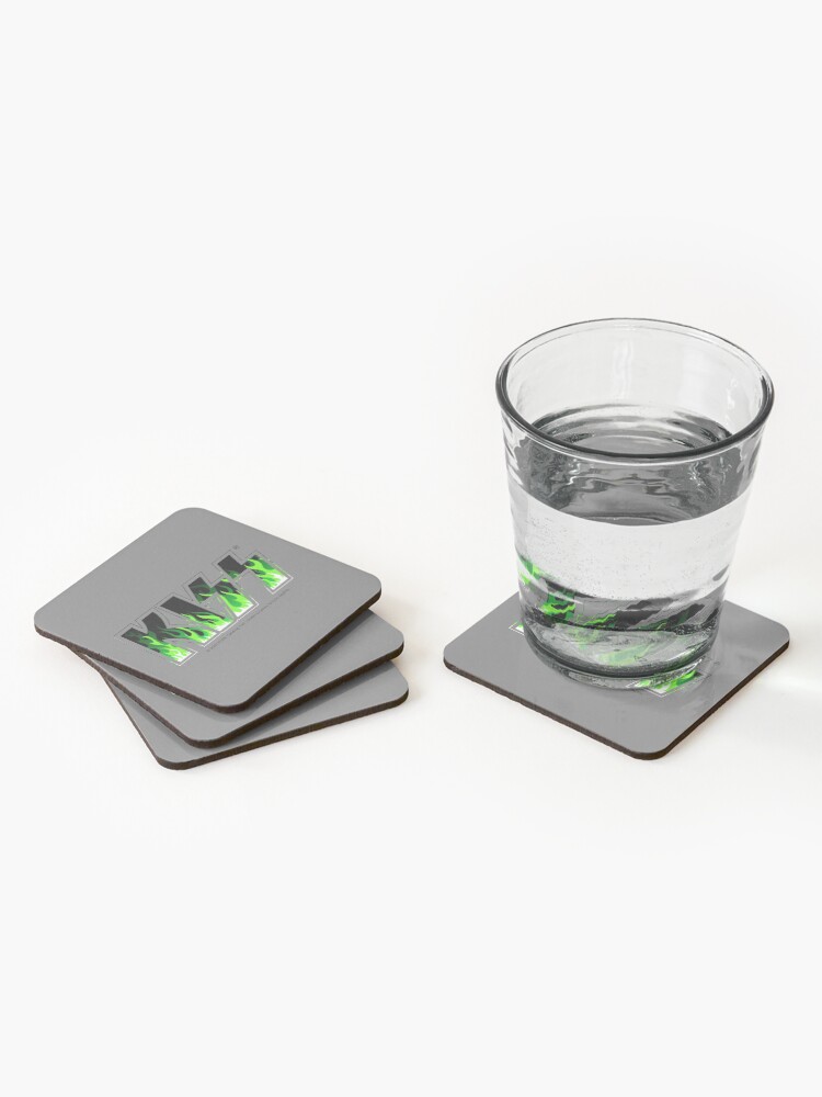 Alternate view of KISS Green Fire Coasters (Set of 4)