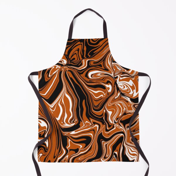 Aperçu de l'œuvre Fondant abstrait orange brûlé, noir et blanc créée et vendue par WildNClassyFun.