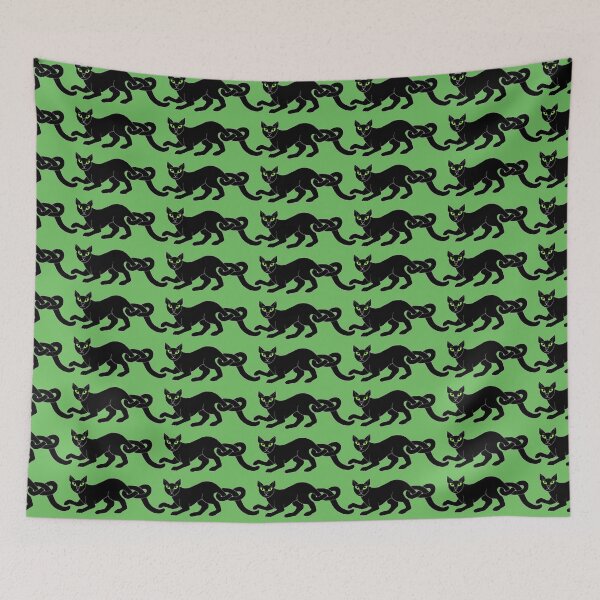 Item preview, Black Cat Border 1 on Green designed and sold by ingridthecrafty.