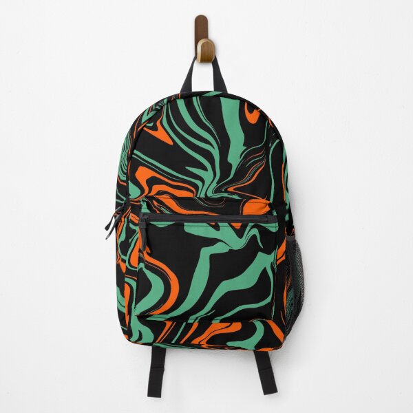 Item preview, Orange, Black and Jade Green Psychedelic Camo Melt designed and sold by WildNClassyFun.