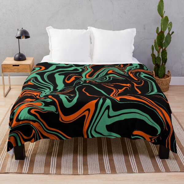 Item preview, Orange, Black and Jade Green Psychedelic Camo Melt designed and sold by WildNClassyFun.