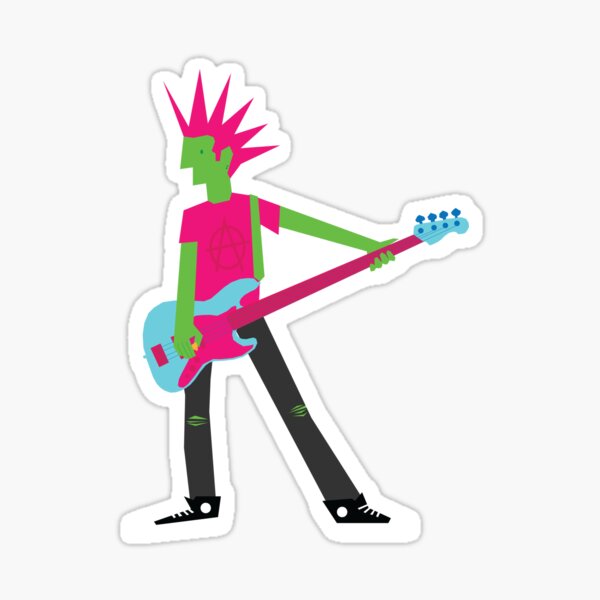 Artikel-Vorschau von Punk-Bassist Sticker, designt und verkauft von AngCat.